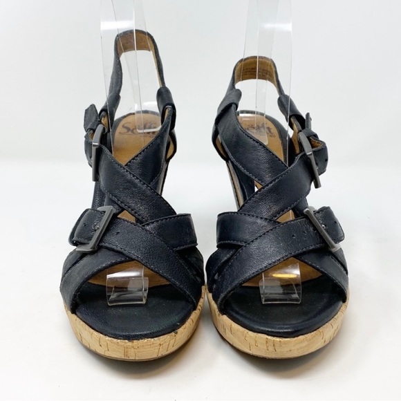 Sofft | Leather Strappy Cork Wedge - Picture 1 of 4
